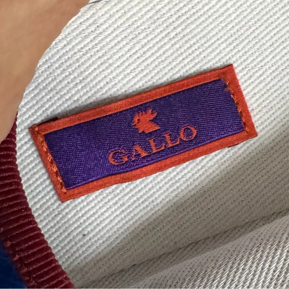 New Gallo Velvet Slip-On Loafers Red Trim Classic Dress Shoe Blue EU 41 (US 8)